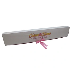 Custom Logo Hair Bundles Extension Packaging Boxes with Ribbon