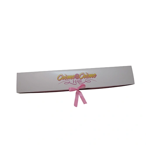 Custom Logo Hair Bundles Extension Packaging Boxes with Ribbon